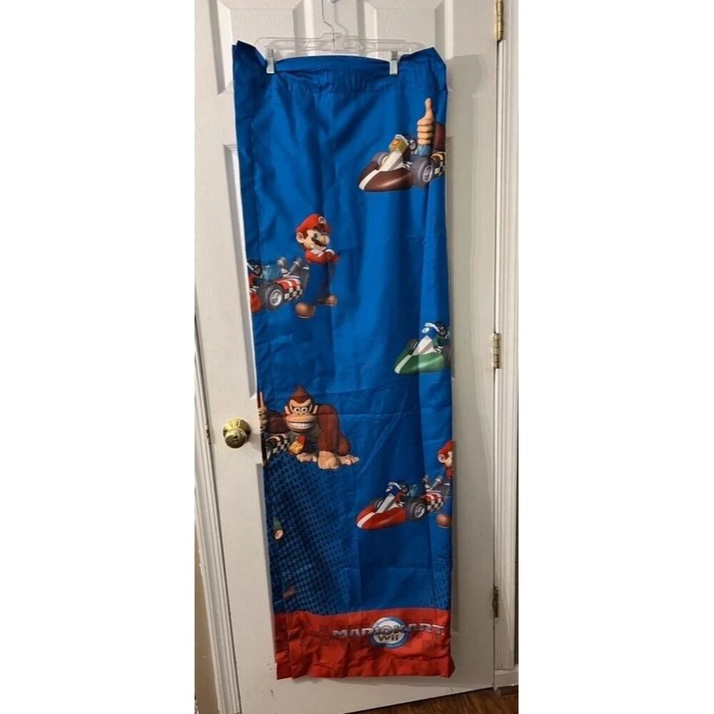 Handmade Vintage Nintendo Mario Kart Wii Blackout Curtain Panels Set 2pc 40x62
